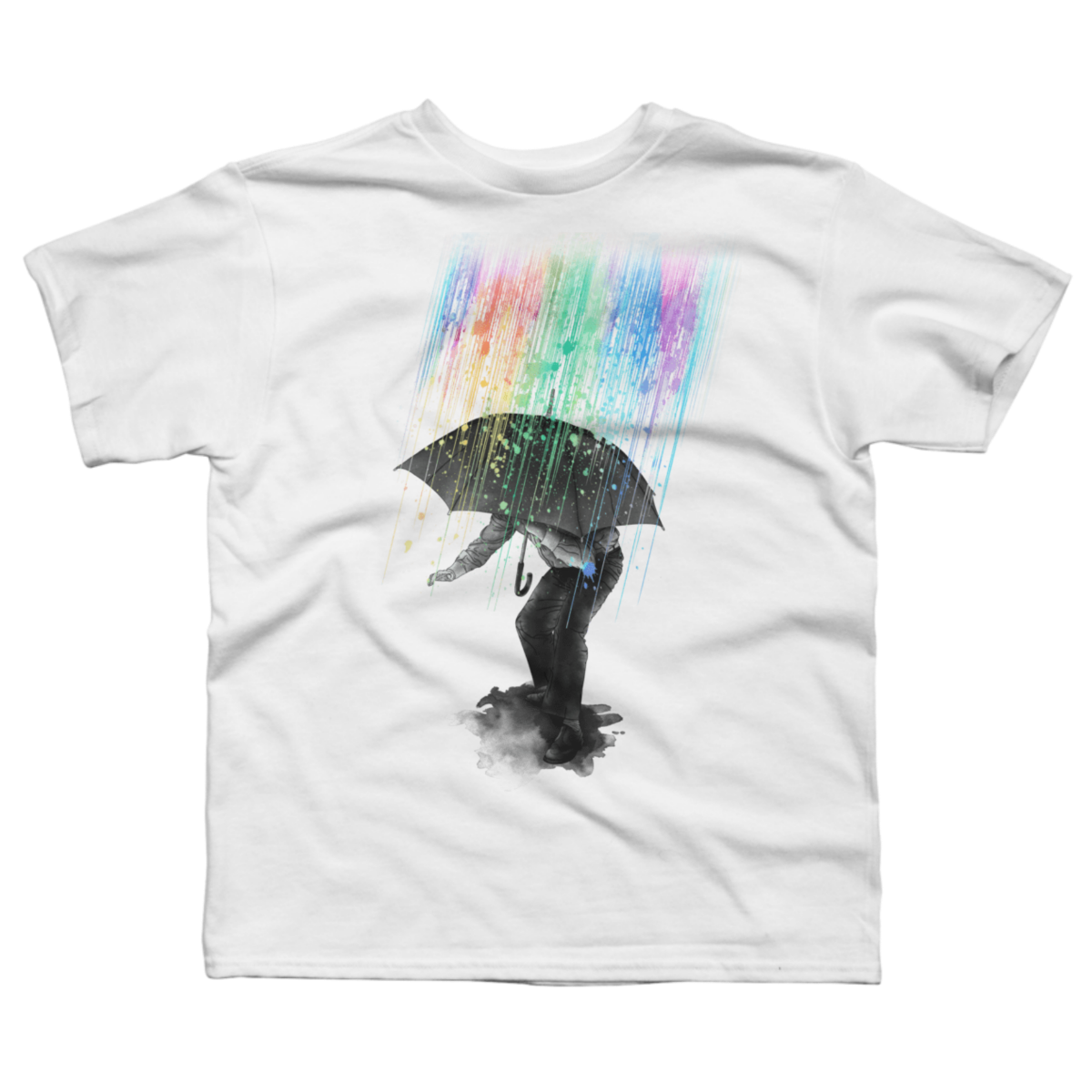 in rainbows shirt
